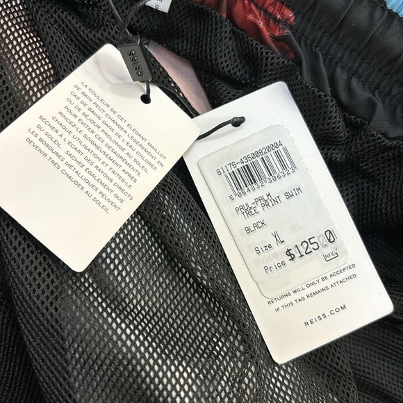 NWT REISS Paul Palm Tree Print Swim Trunks Board Shorts XL - Picture 12 of 12